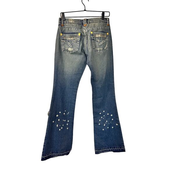 Joe’s Stewart Thick Stitch Flare Raw Hem Jeans vtg Rare! Series Read Blue sz 27 - Picture 5 of 10